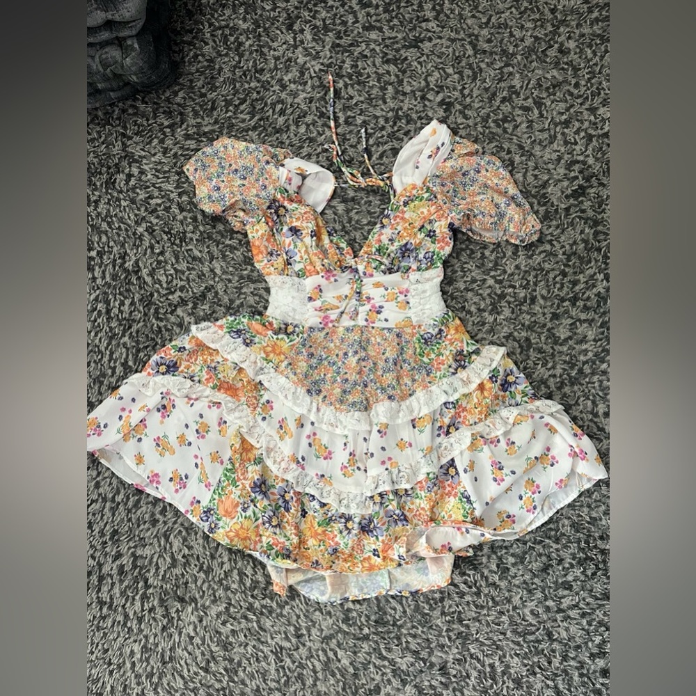 NWOT Altar’d State Aderny Patchwork Floral Dress Size XS